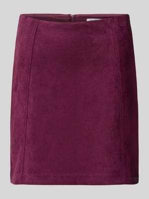 Minirock in Leder-Optik mit rückseitigem Reißverschluss Shop The Look MANNEQUINE