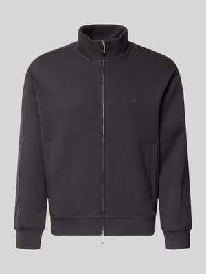 Sweatjacke mit Stehkragen und Zweiwege-Reißverschluss Shop The Look MANNEQUINE