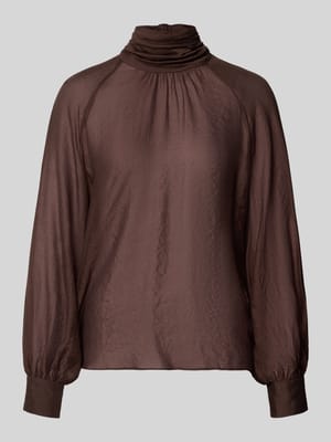Regular Fit Bluse aus Viskose-Mix mit Stehkragen Shop The Look MANNEQUINE