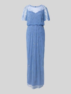 Regular Fit Abendkleid mit floralem Allover-Stitching Shop The Look MANNEQUINE