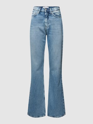 Bootcut jeans met labeldetail Shop The Look MANNEQUINE