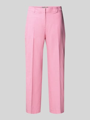 straight fit stoffen broek van linnenmix Shop The Look MANNEQUINE