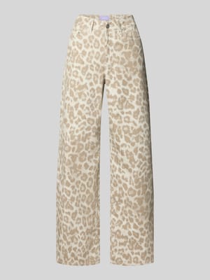 Krój wide fit Spodnie sztruksowe we wzór na całej powierzchni Model 'GELLY' Shop The Look MANNEQUINE
