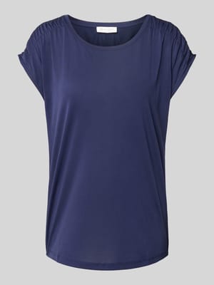 T-Shirt mit geripptem Rundhalsausschnitt Shop The Look MANNEQUINE