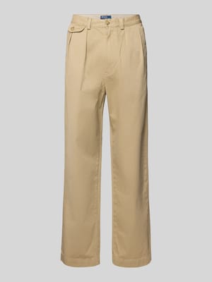 Chinosy z plisami i kieszeniami z tyłu Shop The Look MANNEQUINE