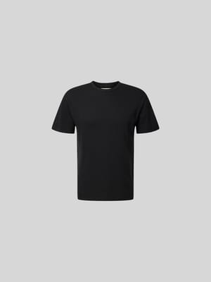 T-Shirt mit geripptem Rundhalsausschnitt Shop The Look MANNEQUINE