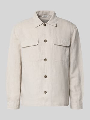 Relaxed Fit Hemdjacke aus Leinen-Baumwoll-Mix Modell 'LEROY' Shop The Look MANNEQUINE