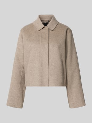 Boxy fit wollen jack met blinde knoopsluiting, model 'CAFETA' Shop The Look MANNEQUINE
