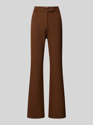 Flared stoffen broek met riemlussen Shop The Look MANNEQUINE