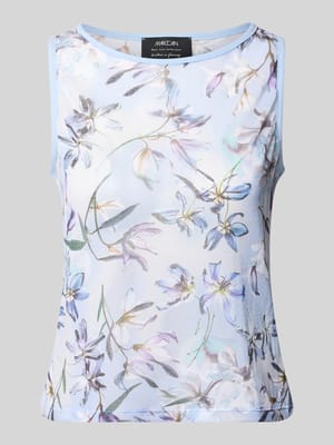Top in all-over look met ronde hals Shop The Look MANNEQUINE