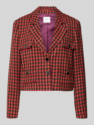 Regular fit kort bouclé blazer met pied-de-poule Shop The Look MANNEQUINE