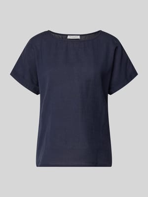bluzka lniana z utrwaloną zakładką na rękawach Shop The Look MANNEQUINE