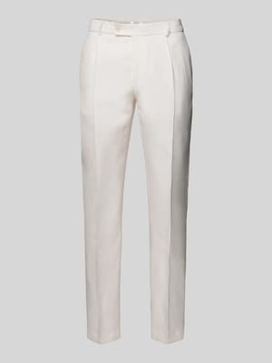 Slim Fit Bundfaltenhose mit Strukturmuster Modell 'Peter' Shop The Look MANNEQUINE