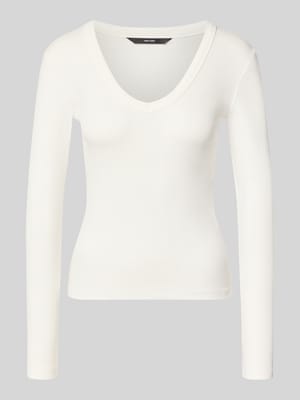 Slim fit shirt met lange mouwen van katoenmix model 'CHLOE' Shop The Look MANNEQUINE
