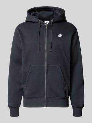 Sweatjacke mit Label-Stitching und Känguru-Tasche Shop The Look MANNEQUINE