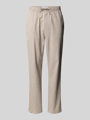 Tapered fit stoffen broek met tunnelkoord, model 'Como' Shop The Look MANNEQUINE