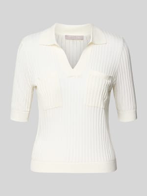 Strickshirt aus Viskose-Mix mit Polokragen Shop The Look MANNEQUINE