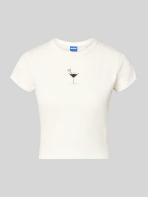 Slim Fit T-Shirt aus reiner Baumwolle Modell 'DICHROMA_B' Shop The Look MANNEQUINE