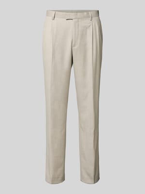Regular Fit Bundfaltenhose mit Strukturmuster Shop The Look MANNEQUINE