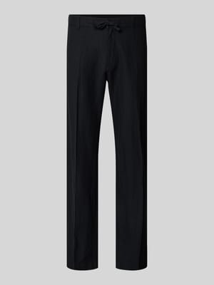 Spodnie lniane z prostymi nogawkami z tunelem model 'LEROY' Shop The Look MANNEQUINE