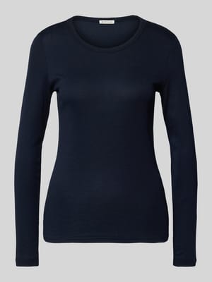 Regular fit shirt met lange mouwen van katoenmix met ronde hals Shop The Look MANNEQUINE