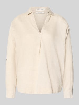 bluzka lniana o kroju regular fit z dekoltem w serek Shop The Look MANNEQUINE