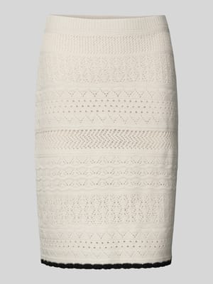 Spódnica wełniana o długości do kolan z ażurowym wzorem Shop The Look MANNEQUINE