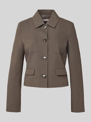 Regular fit blazer met viscose en platte kraag Shop The Look MANNEQUINE