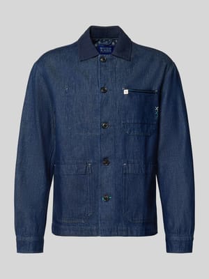 Regular Fit Hemdjacke in Denim-Optik Shop The Look MANNEQUINE