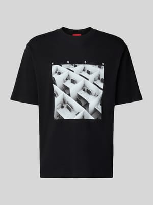 krój slim fit T-shirt z czystej Bawełna Model 'DODGER' Shop The Look MANNEQUINE