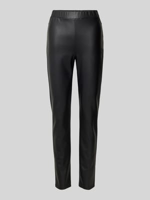 Slim Fit Hose in Leder-Optik mit elastischem Bund Modell 'ECHO' Shop The Look MANNEQUINE
