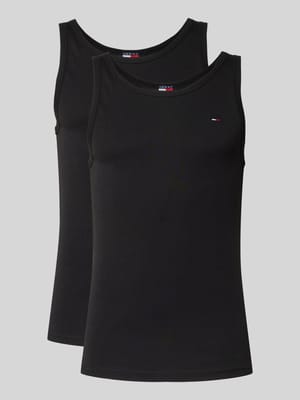 slim fit tank top van zuivere katoen in set van 2 Shop The Look MANNEQUINE