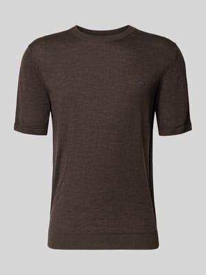 T-shirt z dzianiny z okrągłym dekoltem i wyhaftowanym logo Shop The Look MANNEQUINE