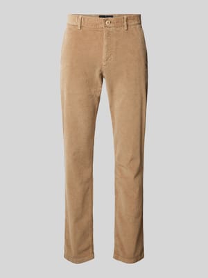 Modern fit corduroy broek met riemlussen, model 'Matthew' Shop The Look MANNEQUINE