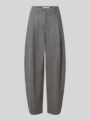 Regular Fit Barrel Leg Hose mit Viskose-Woll-Anteil Modell 'October' Shop The Look MANNEQUINE