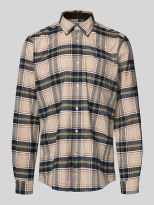 Slim fit flanellen overhemd van puur katoen, model 'BETSOM' Shop The Look MANNEQUINE