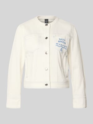 Jeansjacke mit Motiv- und Statement-Stitching Shop The Look MANNEQUINE