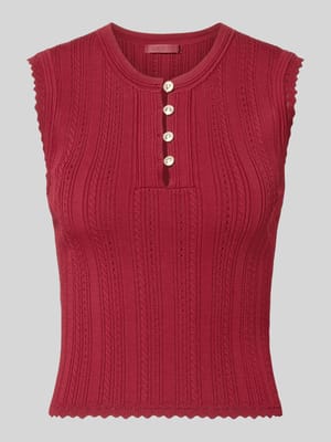 Stricktop in Pointelle-Strick mit kurzer Knopfleiste Shop The Look MANNEQUINE