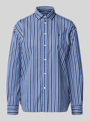 relaxed fit overhemdblouse van puur katoen met logostitching Shop The Look MANNEQUINE