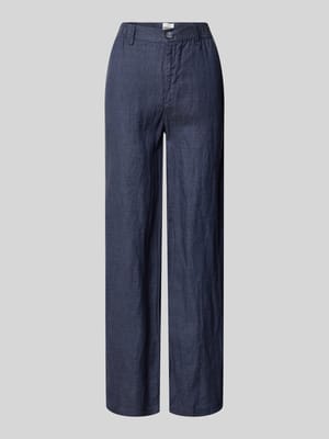 Straight Fit Leinenhose mit elastischem Bund Shop The Look MANNEQUINE