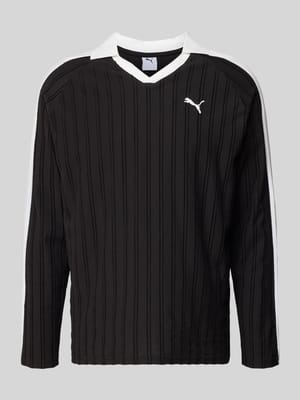 Relaxed Fit Polo-Longsleeve mit Label-Stitching Shop The Look MANNEQUINE