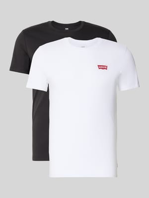 Slim Fit T-Shirt aus reiner Baumwolle Modell '2PK CREWNECK GRAPHIC' Shop The Look MANNEQUINE