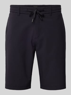 Tapered fit korte chino met structuurmotief Shop The Look MANNEQUINE