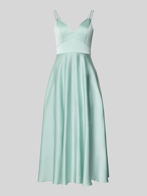 Cocktailkleid aus Satin mit V-Ausschnitt Shop The Look MANNEQUINE