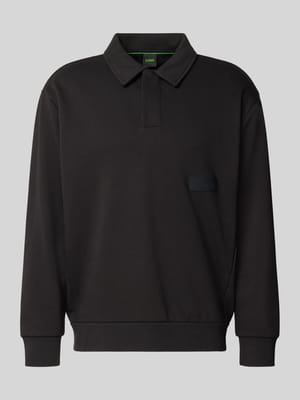 Relaxed Fit Sweatshirt aus Baumwoll-Mix Modell 'SW_Placket Polo' Shop The Look MANNEQUINE