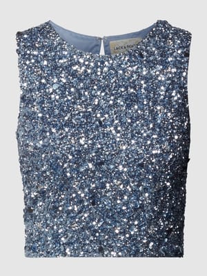 Crop Top mit Paillettenbesatz Shop The Look MANNEQUINE