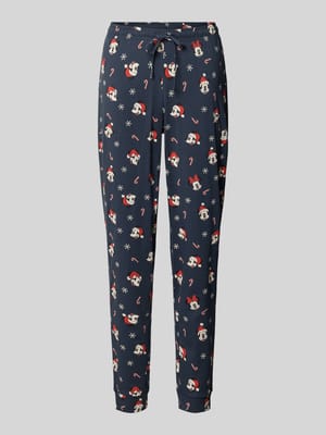 Pyjama-Hose im Allover-Look mit elastischem Bund Shop The Look MANNEQUINE