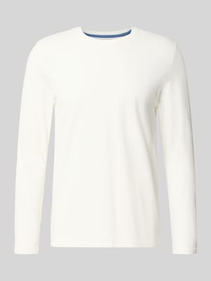 Shirt met lange mouwen en geribde ronde hals Shop The Look MANNEQUINE