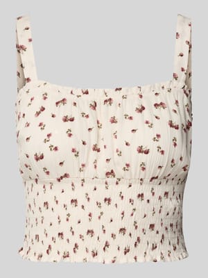Crop Top mit Smok-Details Shop The Look MANNEQUINE