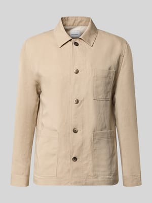 regular fit overhemdjack van lyocellmix met linnengehalte Shop The Look MANNEQUINE